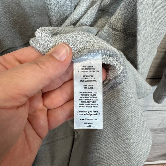 Life is Good Women's Heather Gray Beyond Hip Hooded Lounge Cardigan Size Small - Picture 8 of 10